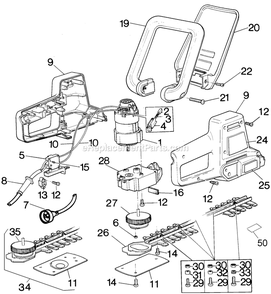 Page A Diagram and Parts List for HT116 Type H1 Black and Decker Hedge Trimmer